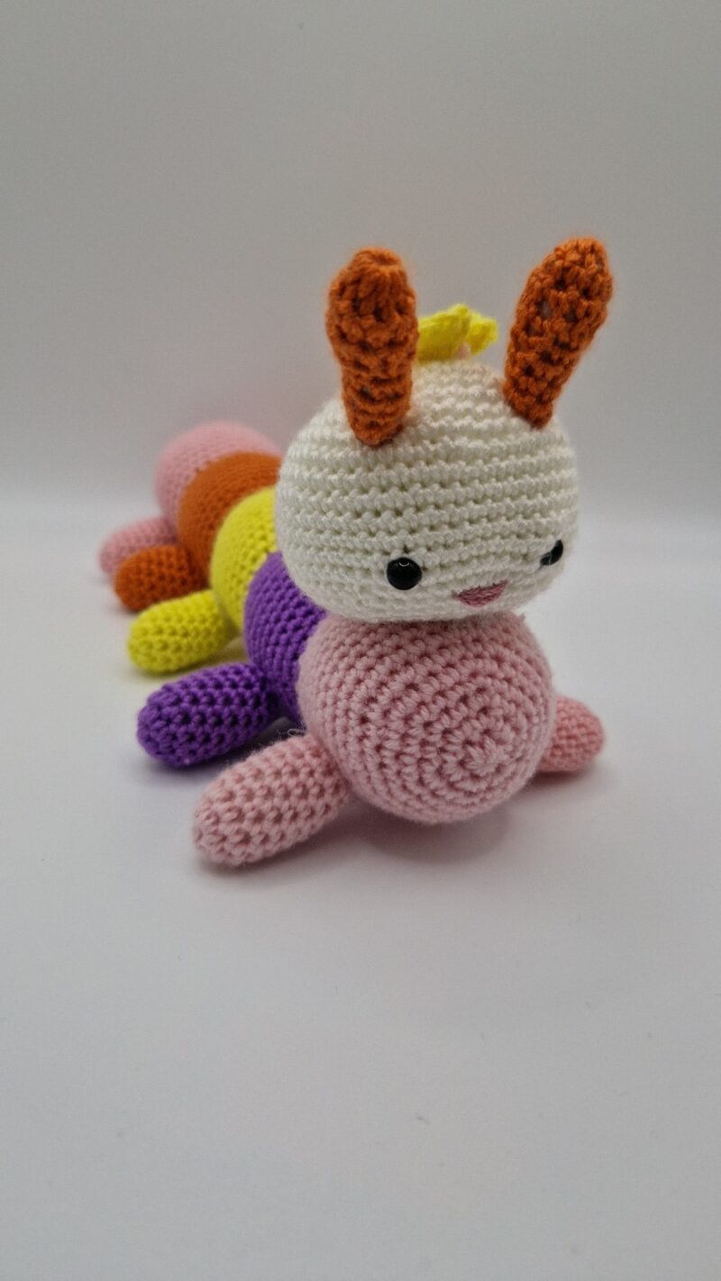 PELUCHE CIENPIES RAYAS ROSA