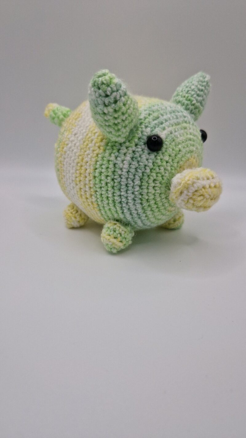 PELUCHE CERDO  VERDE/BLANCO